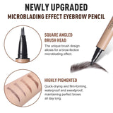 UCANBE Microblading Brow Fection Brow Eyebrow Pencil – Angled Brush Tip, Wild Natural Hair-Like Strokes, Patented Design, Long-Lasting & Smudge-Proof