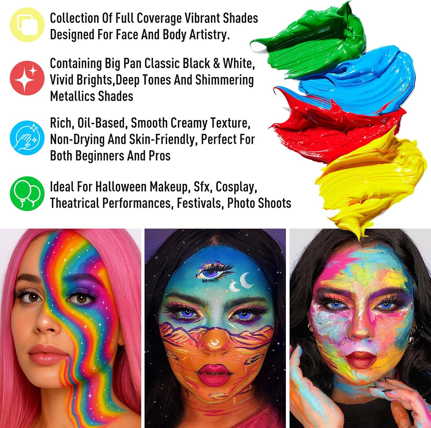 UCANBE Athena Painting Palette - Professional Face Body Paint Oil - 20 Colors