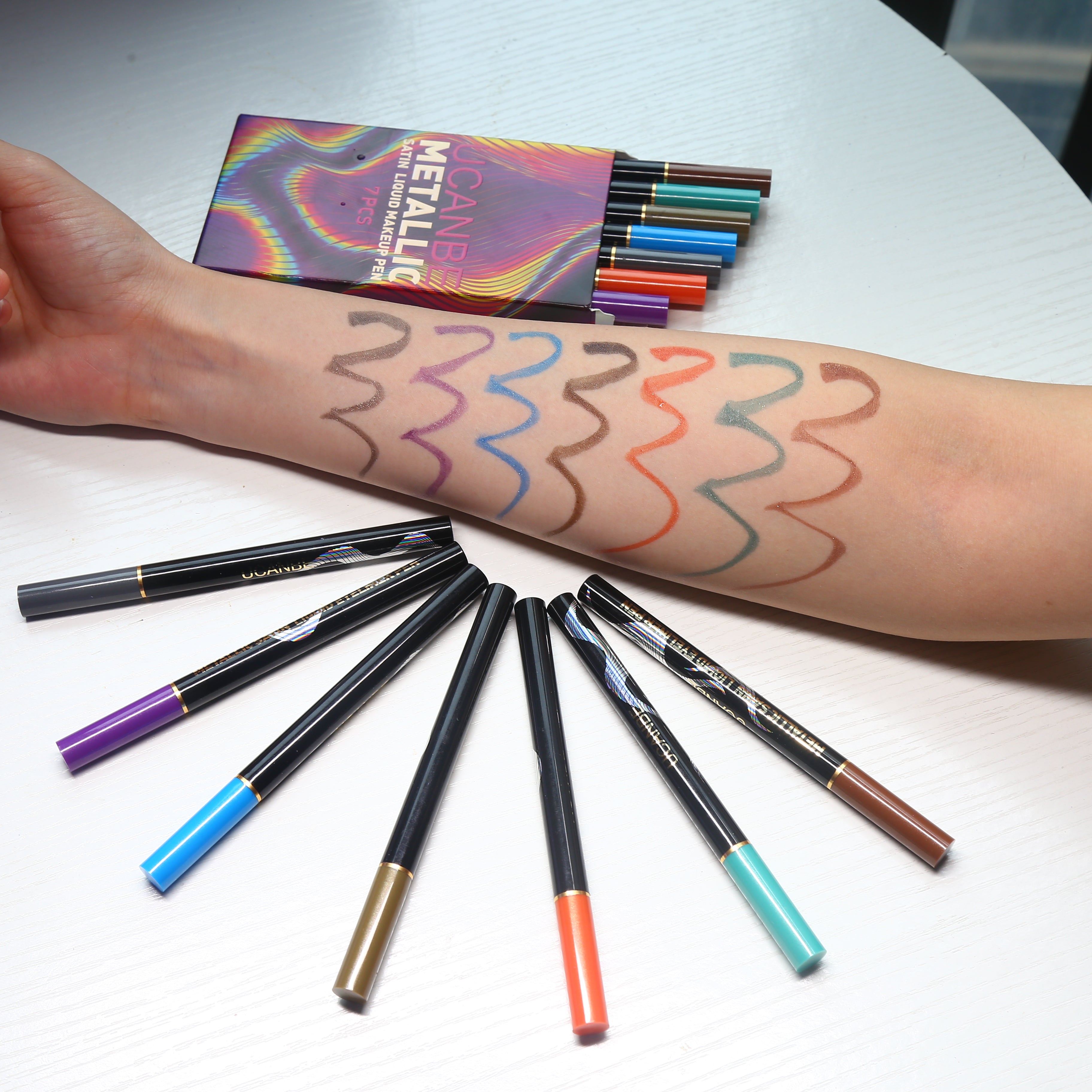 Metallic satin liquid makeup pen 7pcs