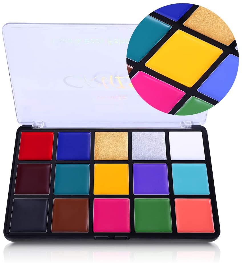 UCANBE 20 Colors Body Face Paint Palette for Adults Kids - Large