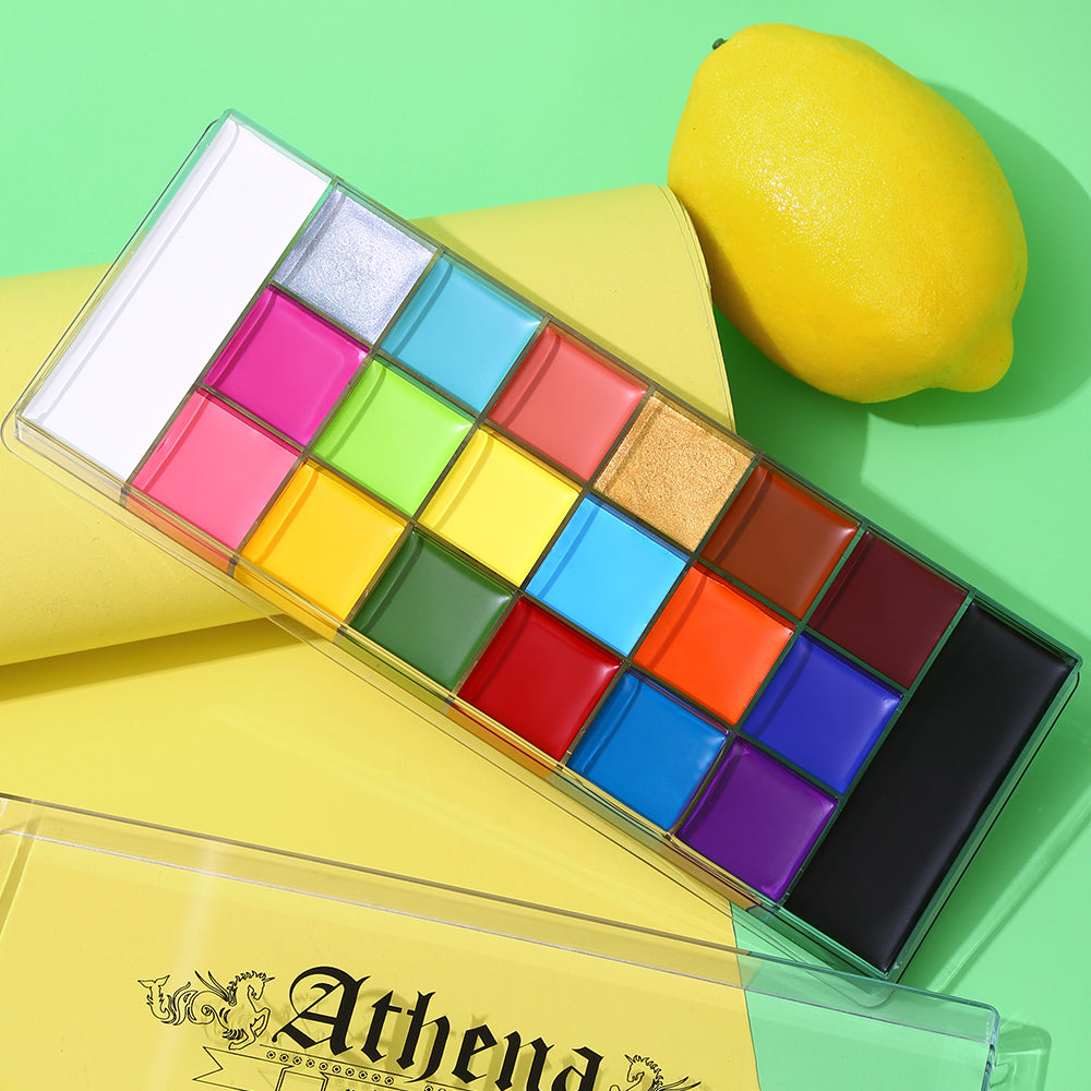 Athena Face Painting Palette, 16 Colors Face Body Paint Oil Safe Waterproof  For Cosplay Costumes